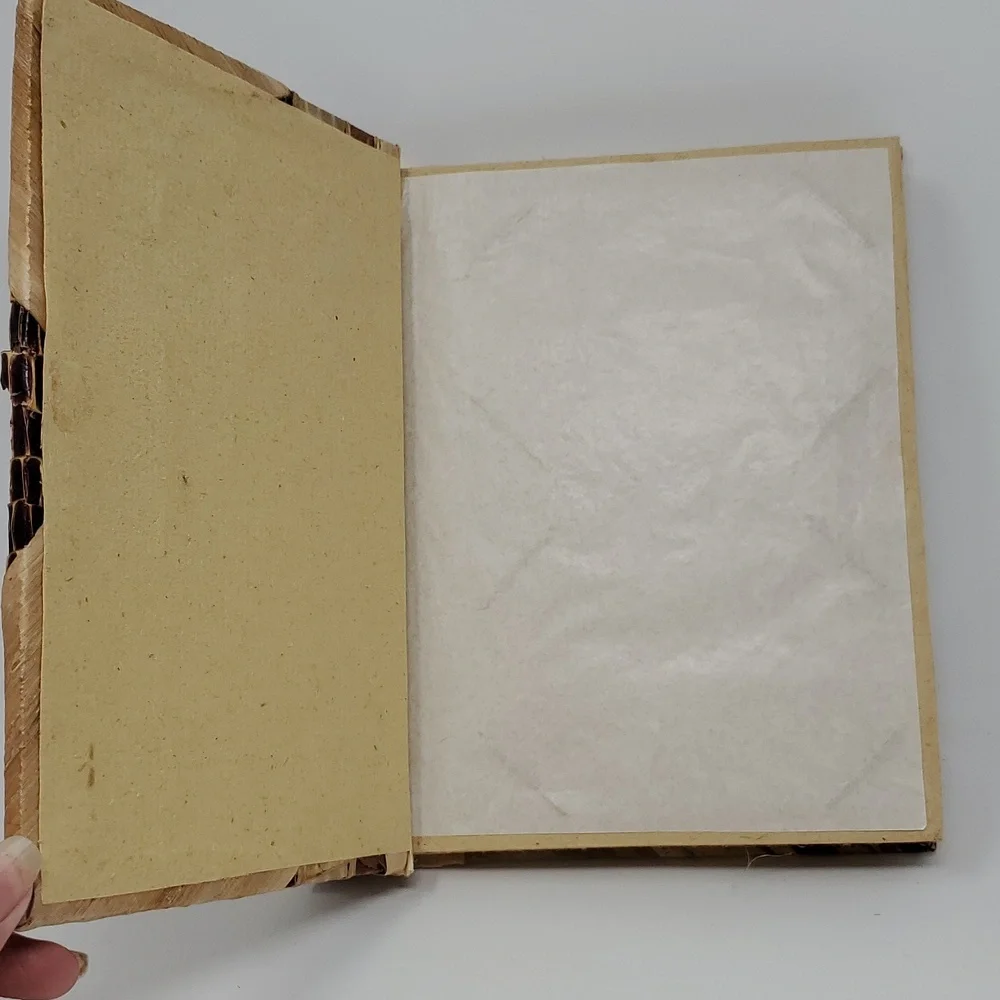 Photo Album Scrapbook Wood and Natural Leaves